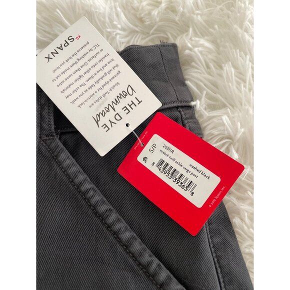 SPANX Womens Stretch Twill Cargo Pants Washed Black Size SP NWT - Picture 5 of 9